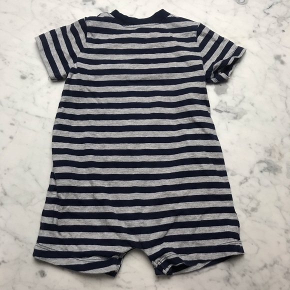 Carter's Navy Blue Striped Anchor Print One-Piece - Picture 6 of 7